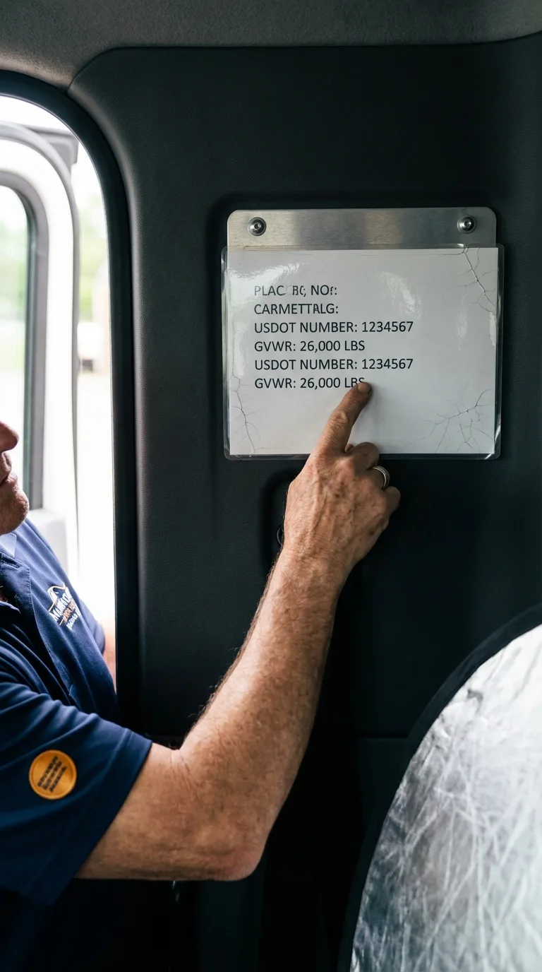 USDOT licensing placard verification in Galliano